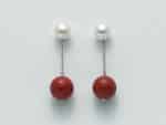 Miluna - Orecchini pendenti Miluna in argento 925% con perle e corallo rosso