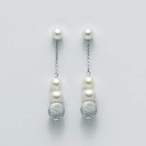 Orecchini Pendenti Miluna con Perle e Sfere Diamantate PER1961
