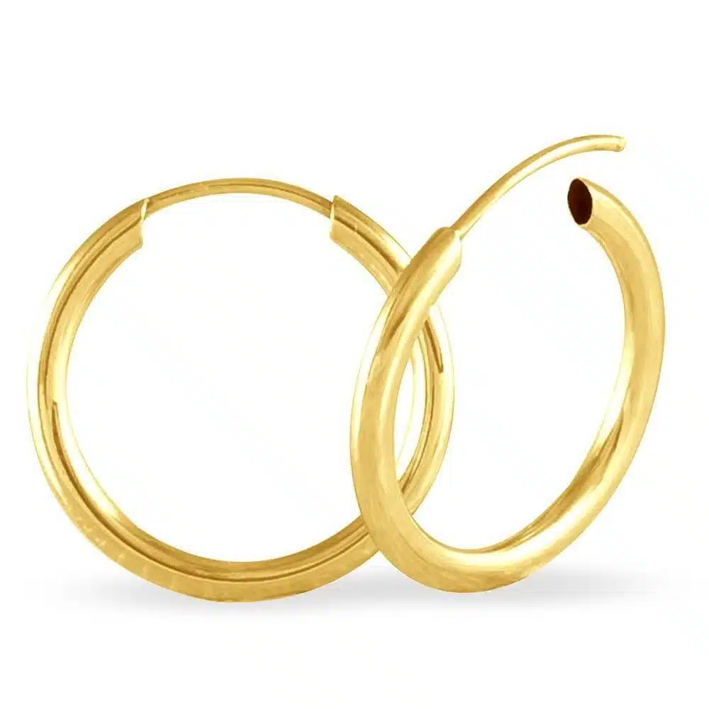 Orecchini A Cerchio Creoli In Oro Giallo 9k Vintage - Foto 13