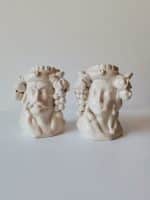 Coppia Testa di moro 15 cm bianco Ceramiche La Rosa