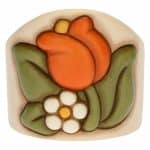 Porta bicchieri singolo in ceramica Country con tulipano C2868H90