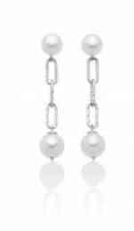 Orecchini pendenti, con catena, con perle in argento Miluna PER2511