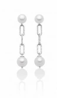Orecchini pendenti, con catena, con perle in argento Miluna PER2511