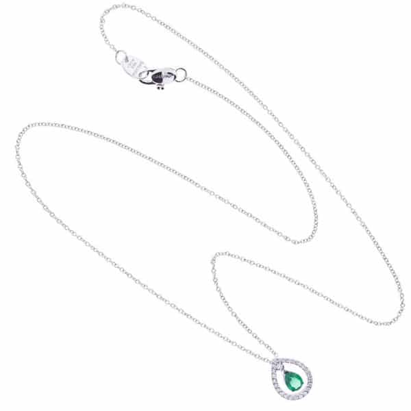 Collana con diamanti e smeraldo a goccia Salvini 20091652