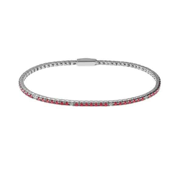 Bracciale tennis in argento con cubic zirconia rossi e bianchi MYWORDS Bliss 20080638