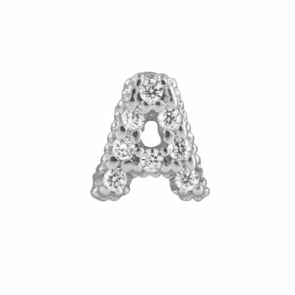 Charm in argento con cubic zirconia bianchi - Lettera A MYWORDS Bliss 20075718