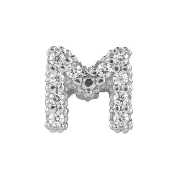 Charm in argento con cubic zirconia bianchi - Lettera M MYWORDS Bliss 20075732