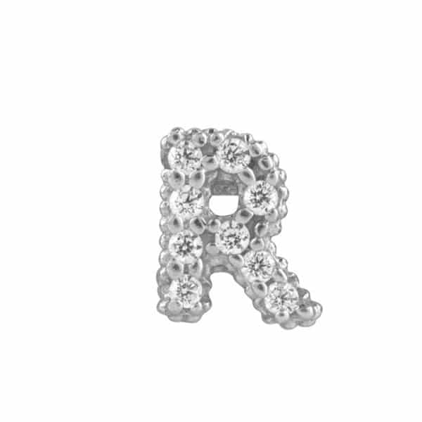 Charm in argento con cubic zirconia bianchi - Lettera R MYWORDS Bliss 20075737
