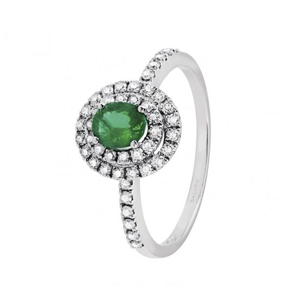Anello con smeraldo e diamanti Collezione Dora Salvini 20057683