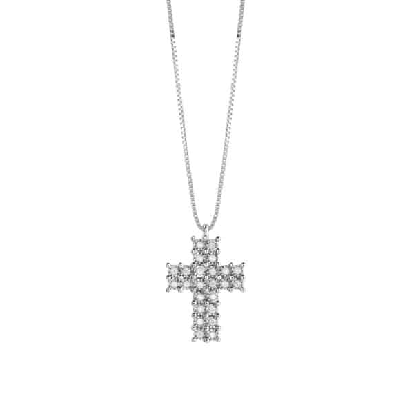 Collana croce in oro con diamanti Rugiada Bliss 20074961