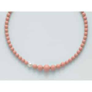Collana Corallo rosa e perla Miluna PCL5167