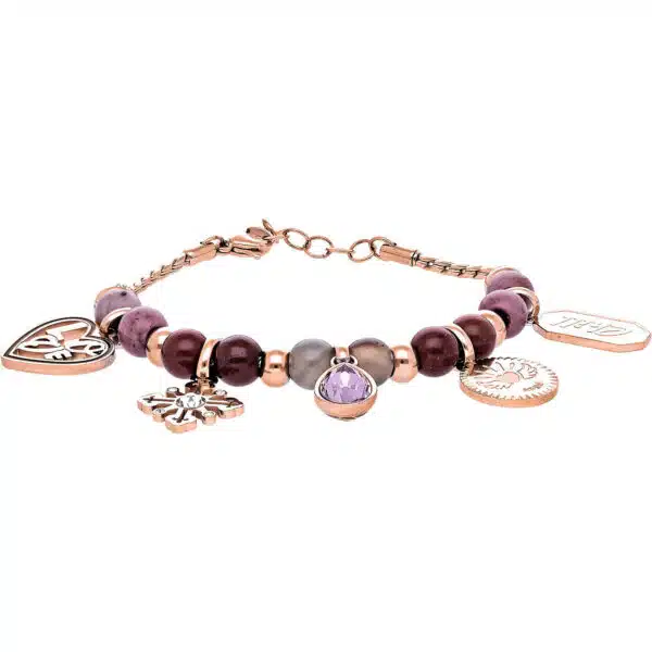 Brosway Bracciale Donna, Bracciale Rigido in Acciaio e Pietre Naturali