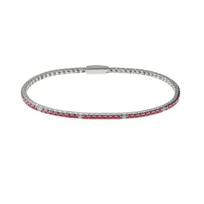 Bracciale tennis in argento con cubic zirconia rossi e bianchi MYWORDS Bliss 20080641