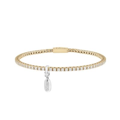 Bracciale tennis in argento gold con cubic zirconia bianchi MYWORDS Bliss 20084762